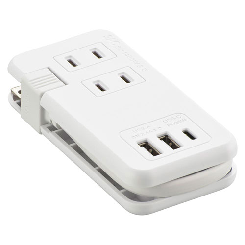 オーム電機 モバイルUSBタップ くるっと収納 PD対応 20W ホワイト HS-A3U2C120E-W オーム電機 モバイルUSBタップ くるっと収納 PD対応 20W ホワイト HS-A3U2C120E-W