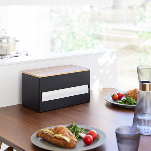 山崎実業 片手でカット隠せるキッチンペーパーホルダー リン RIN L ブラウン 1644(3)