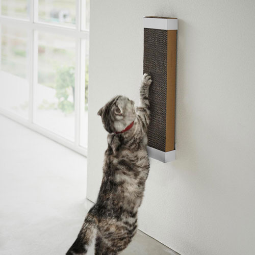 山崎実業 石こうボード壁対応ウォール猫用爪とぎホルダー タワー tower ホワイト 4096