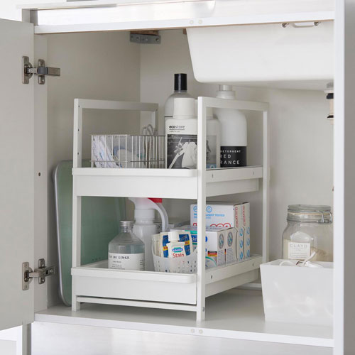 山崎実業 tower シンク下スライドラック タワー 2段 ホワイト 1460