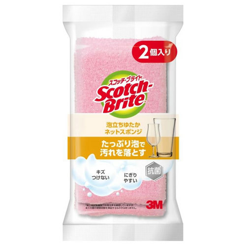 Other - 3M スリーエム スコッチ・ブライト 泡立ちゆたか ネットスポンジ 2個入 ピンク WNTP-2PW