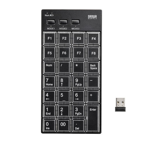 サンワサプライ プログラマブルテンキー 2.4Gモデル ブラック NT-WL26BK