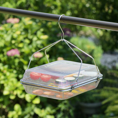 ヨシカワ 暮らし良い道具 ステンレス角型干しかご 2段 YJ3860