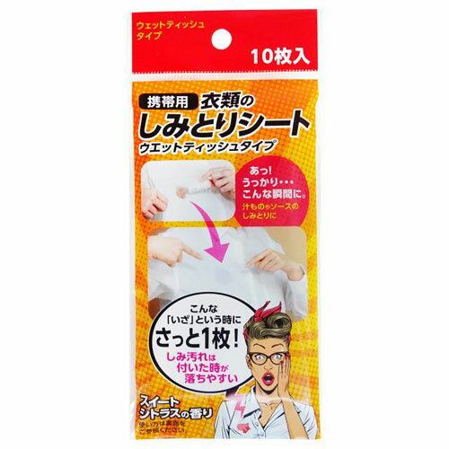 友和 携帯用 衣類のしみとりシート 10枚入