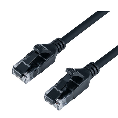 ナカバヤシ MCO CAT.6A シリコンLANケーブル 3m ブラック C6A-SL030-BK