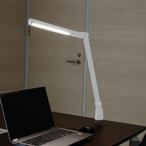 ジェントス GENTOS ルミサス 高演色クランプ式折りたたみデスクライト ホワイト DK-R115WH