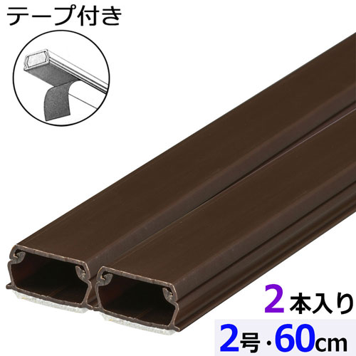 オーム電機 テープ付ABSモール 2号 60cm チョコ 2本入 DZ-AMT206X2-CH
