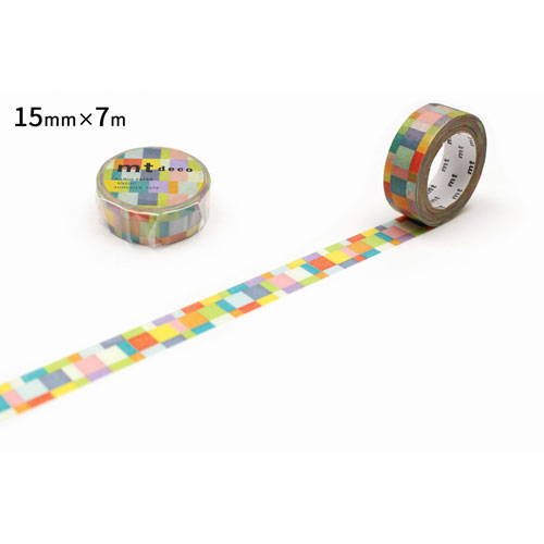カモ井加工紙 mt マスキングテープ 1P 15mm×7m モザイク・ブライト
