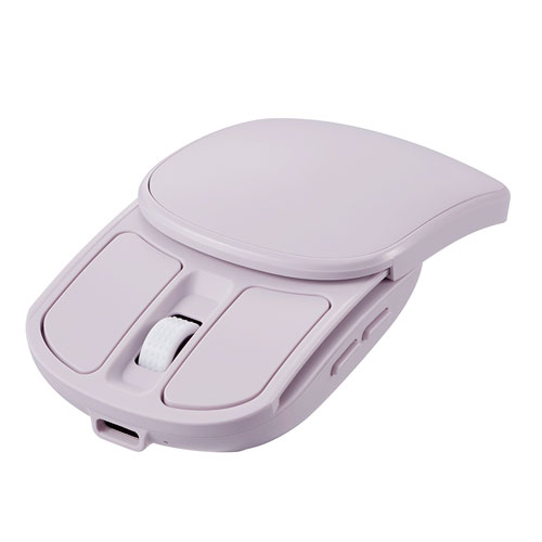 ナカバヤシ Digio2 無線充電スライド静音5ボタンBlueLEDマウス スモーキーピンク MUS-RKF235-P