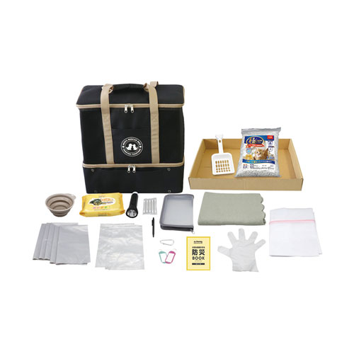 モフレスキューネオ 3WAYペットキャリー防災 18点セット 猫用 グレー 5257