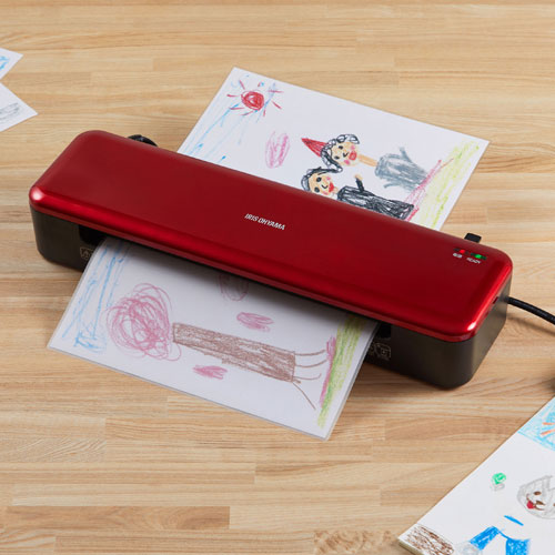 アイリスオーヤマ 高速起動ラミネーターA3 2本ローラー KHSL-A322-R レッド