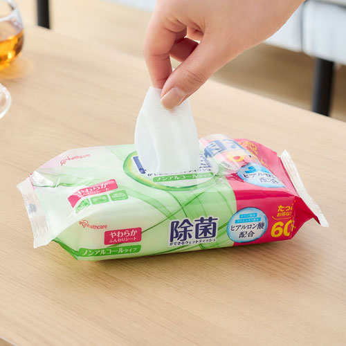 アイリスオーヤマ 除菌ができるウェットティッシュノンアルコールタイプ 60枚入×3個パック WTS-60N3P
