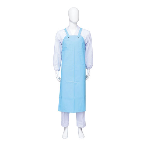 Gingham Aprons - 弘進ゴム ウレタン 胸付エプロン S スカイ CF-404