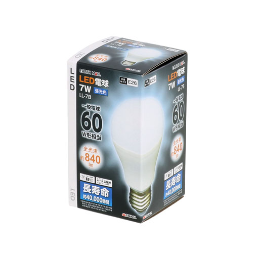 26 mm Cfl - EARTH MAN LED電球 7W LL-7B