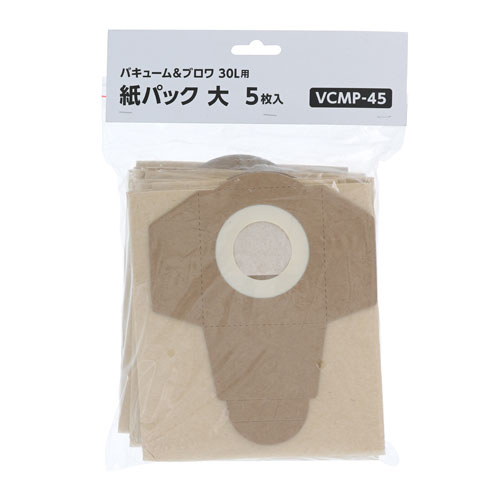 -------------------------------------------------------------- 画像はイメージです。 ※ PC環境により実際の色味や質感と異なって表示される場合がございます。 ※ 部品・パーツなどの一部の商品では本体の商品画像を使用しております。 ※ 製品の仕様・画像・パッケージは、メーカー側から予告なく変更される場合があります。 -------------------------------------------------------------- 【用途・特徴】●EARTH MAN 乾湿両用バキューム&ブロワ 30L用 紙パック ●ごみ捨て簡単【仕様】5枚入り VCM-20STA/30STA用【原産国】中国 【#239】　