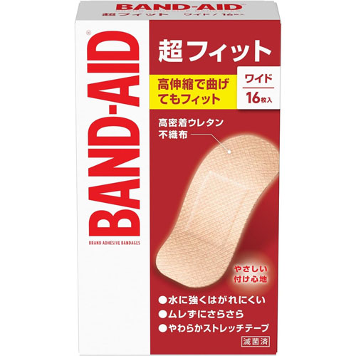 -------------------------------------------------------------- 画像はイメージです。 ※ PC環境により実際の色味や質感と異なって表示される場合がございます。 ※ 部品・パーツなどの一部の商品では本体の商品画像を使用しております。 ※ 製品の仕様・画像・パッケージは、メーカー側から予告なく変更される場合があります。 -------------------------------------------------------------- やわらかく伸縮性の高いポリウレタンエラストマー100％を使用。●優れた通気性を持ち、ぴったりフィットして動きの邪魔をしません。また、素肌に近い色で目立ちません。●キズを保護しながら、まるで付けているのを忘れてしまうほどの快適さを提供します。●すべてのバンドエイドは滅菌済です。■使用方法日常の色んなキズに【使用上の注意】創傷面を清潔にし、パッド部分をあててテープで固定してください。1日1〜2回は貼りかえるようにしてください。パッド部分が汚れたり水にぬれたときは、新しいものに貼りかえ、傷口を清潔に保ってください。皮膚刺激の原因になることがあるので、テープを同じところに繰り返し貼らないでください。使用後はがすときは、患部やまわりの皮膚を痛めないようにゆっくりとはがしてください。本品の使用により、発疹、発赤、かゆみ、かぶれ等の症状があらわれた場合には、使用を中止し、医師または薬剤師にご相談ください。直射日光を避け、小児の手の届かない所に保管してください。テープの包装が開封・破損されない限り、滅菌効果が保たれます。個包装紙の糊には、天然ゴムラテックスを使用しています。ラテックスアレルギーの方はご注意ください。■原産国中国 【発売元、製造元、輸入元又は販売元】JNTLコンシューマーヘルス 商品区分：一般医療機器広告文責：ナチュラルウェブ株式会社TEL：03-6423-0750※パッケージ・内容等予告なく変更する場合がございます。 【メーカー・ブランド】 JNTLコンシューマーヘルス 【#194】　