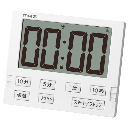 デジタルタイマー ノア MAG ベンガ君BIG TM-605 WH 置掛両用 音量切替 消音機能 学習時間計測 テスト準備 試験対策 時計表示 [2]
