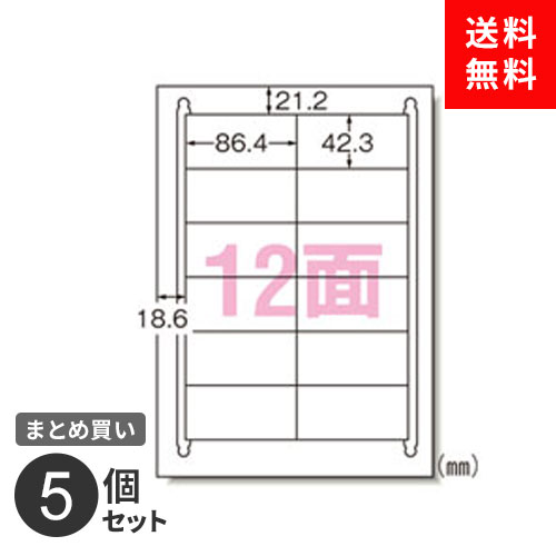 【送料無料】ポスト投函 まとめ買い ラベルシール エーワン マルチプリンタラベル 再剥離 12面 10枚入 120片 四辺余白 31255 キレイにはがせるタイプ 5個セット