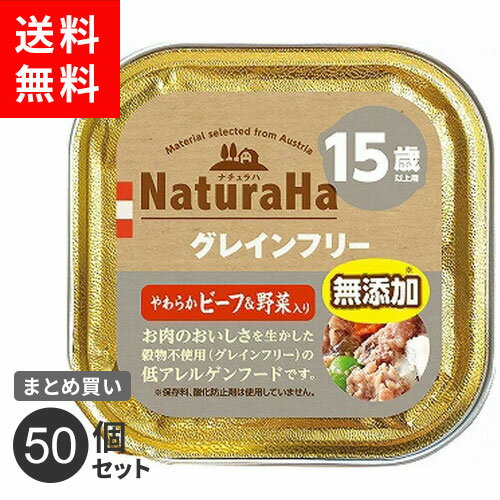 まとめ買い マルカン サンライズ ナチュラハ グレインフリー やわらかビーフ&野菜入り 15歳以上用 100g 50個セット
