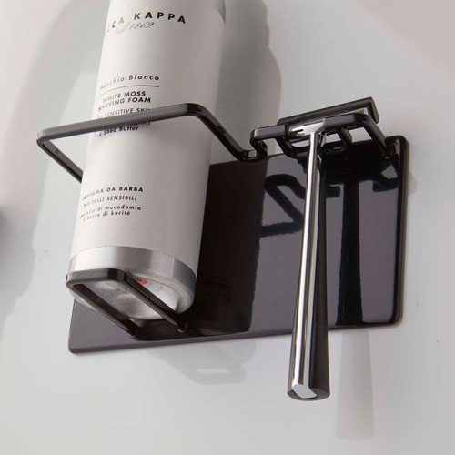 山崎実業 マグネットバスルームシェーバーフォーム&シェーバーホルダー タワー tower ブラック 5513