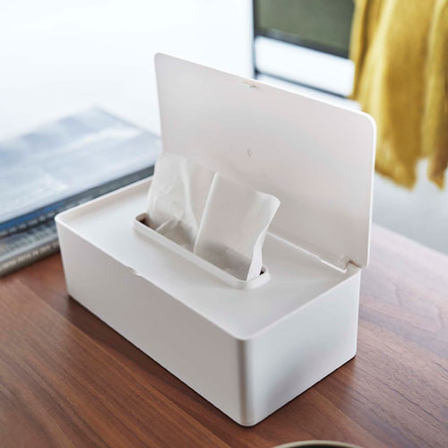 山崎実業 蓋付きティッシュケース レギュラーサイズ タワー tower ホワイト 5720 [3]