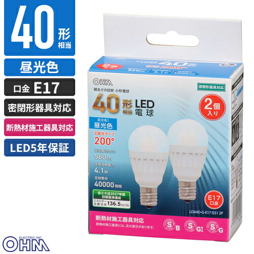 ŵ LEDŵ ŵ ߥ˥ץȥ E17 40  2 LDA4D-G-E17 IS51
