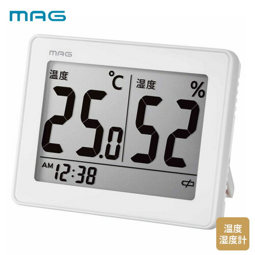 ノア精密 MAG マグ 温度湿度計 スカイ ホワイト TH-109 WH-Z