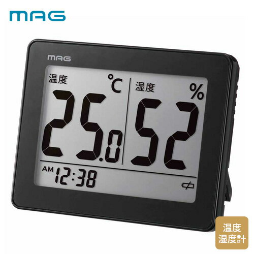 ノア精密 MAG マグ 温度湿度計 スカイ ブラック TH-109 BK-Z