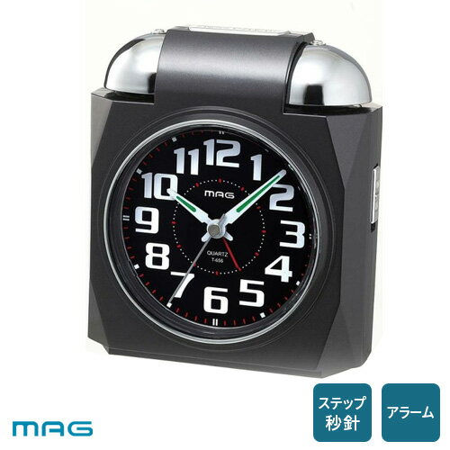 Brown - 大音量 ベル音 アラームクロック 目覚まし時計 ノア MAG マグ ベルアタック T-656 ブラック