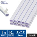 オーム電機 テープ付ABSモール 1号 1m ホワイト 10本入 DZ-AMT11-W 10P