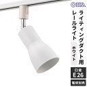 オーム電機 レールライト ライティングダクト用 E26口金 ホワイト ORL-SE26F-W