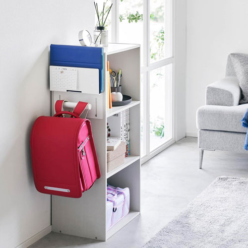 山崎実業 カラーボックス横タブレット&ランドセルホルダー タワー tower ホワイト 2123