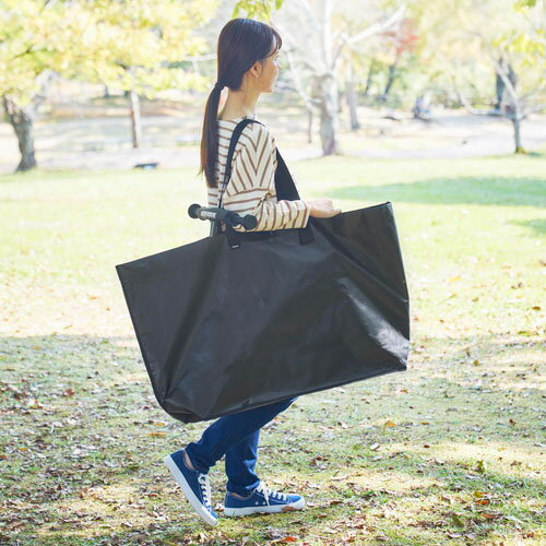 山崎実業 ポリエチレンシート外遊び収納バッグ タワー tower ワイド ブラック 1847 [3]