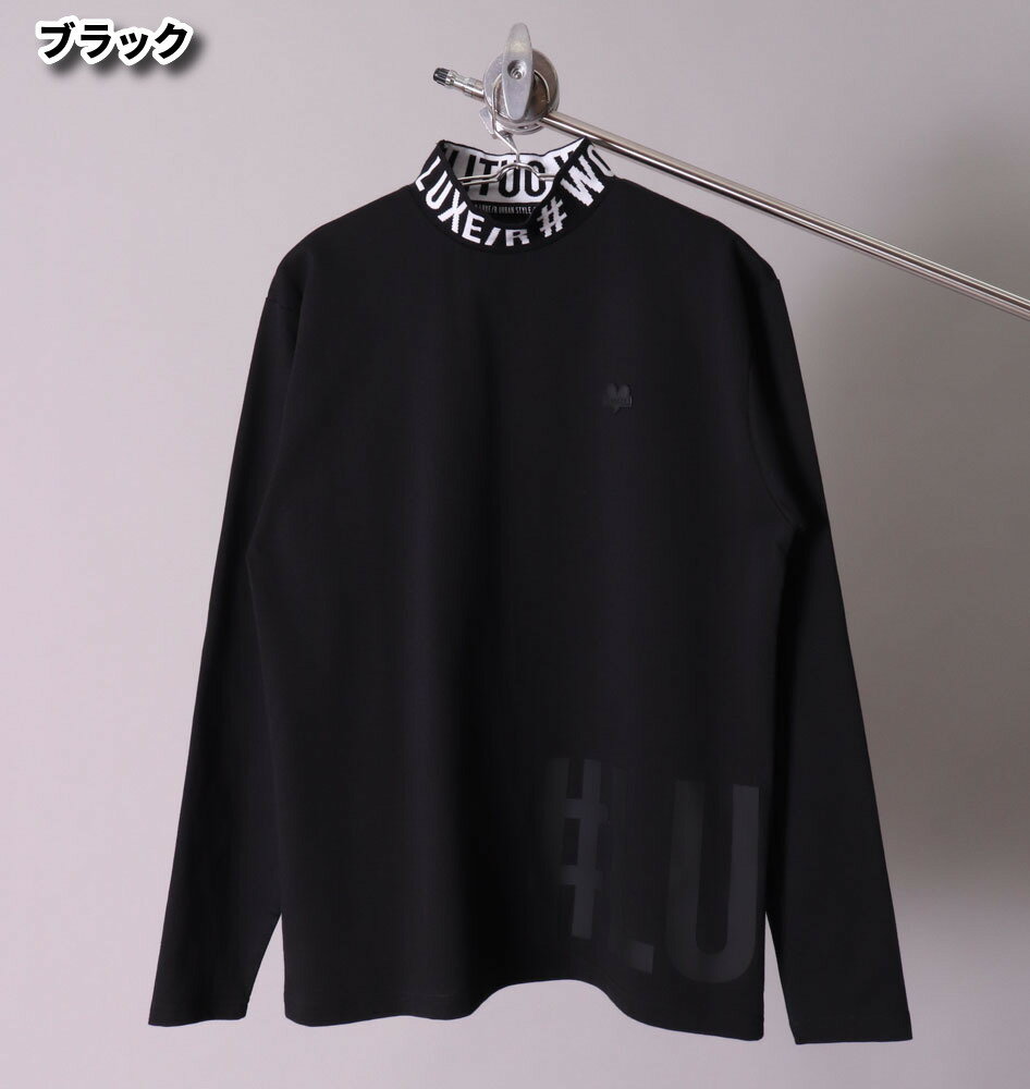 TシャツロンTメンズレディース長袖ラグジュゴルフLUXE/RGOLFロゴモックネックハイネックストレッチユニセックス