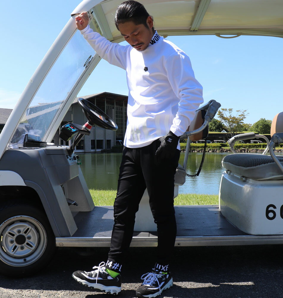 TシャツロンTメンズレディース長袖ラグジュゴルフLUXE/RGOLFロゴモックネックハイネックストレッチユニセックス