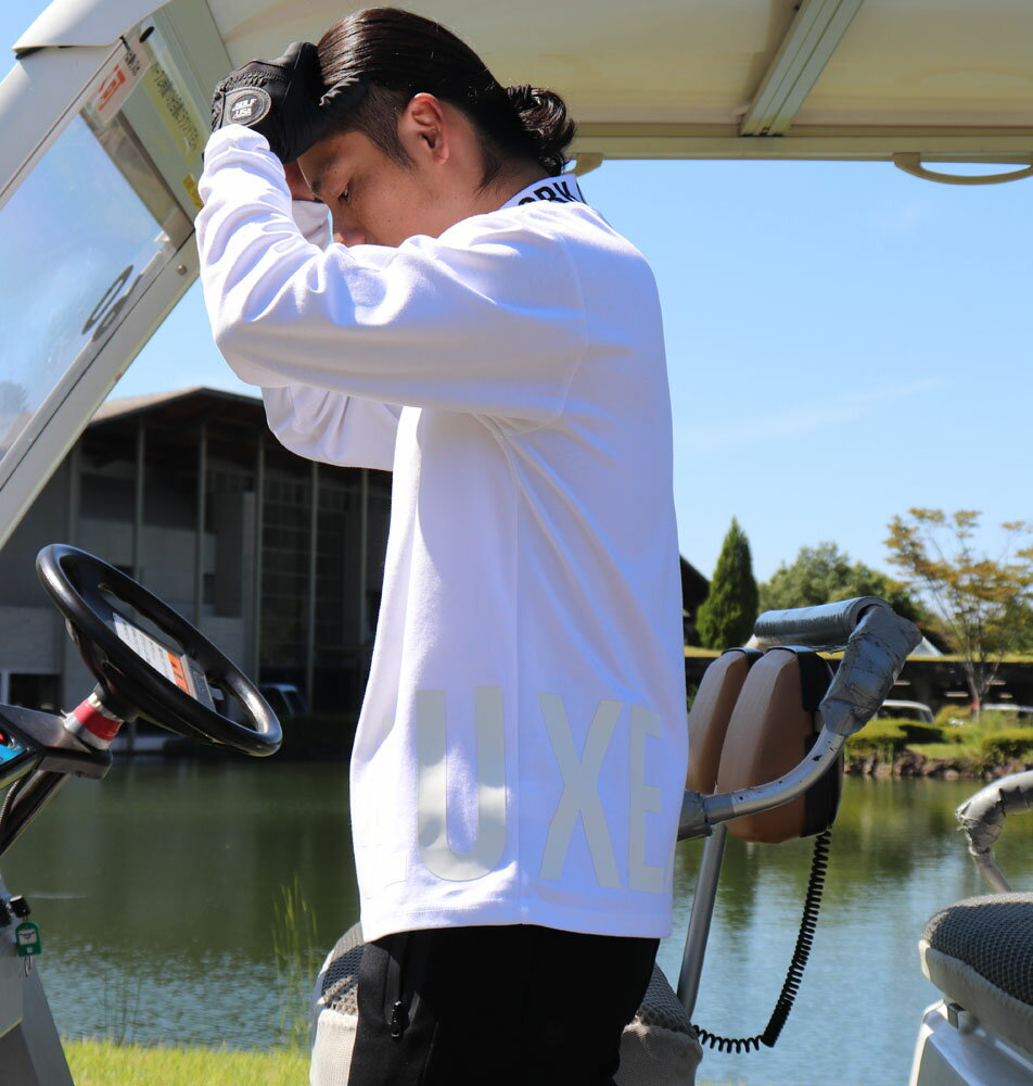 TシャツロンTメンズレディース長袖ラグジュゴルフLUXE/RGOLFロゴモックネックハイネックストレッチユニセックス