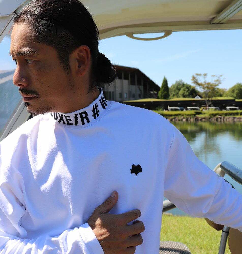 TシャツロンTメンズレディース長袖ラグジュゴルフLUXE/RGOLFロゴモックネックハイネックストレッチユニセックス