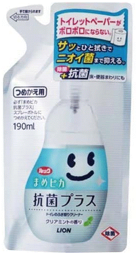 【送料無料】ルック まめピカ 抗菌プラス トイレのふき取りクリーナー 詰替 190ml