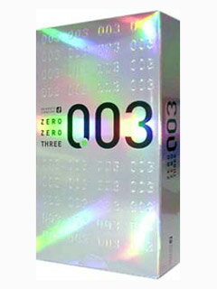 【商品特徴】 ●うすい うすいコンドームを実現! うすさわずか0.03mm（当社測定法による） 触って、装着してあまりのうすさにビックリ! フィット感もアップ! まるで素肌感覚!? ●新感覚 ぬくもりも伝わる !? つけていることを忘れるほど！ この気持ちよさを体感してください。 ●安心・安全 品質保証のISO規格（ISO9002）適合工場にて製造。厳しい工程管理、品質管理の励行の証として世界的に有名な第三者認証検査機関ドイツのTUV CERT（トゥフサート）より認証を取得しています。 ヨーロッパの医療用具に関する製造者義務（MDD）に適合した工場として、1998年に登録認証書を頂いております。 1987年以降、定期的にUS　FDA（米国　食品医薬品局）の品質システム監査を受け、その厳しい監査にも合格してきました。 医療用具許可番号:08BZ0048(管理医療機器) 【ご注意】 この製品は、取扱説明書を必ず読んでからご使用ください。 コンドームの適性な使用は、避妊に効果があり、エイズを含む多くの性感染症に感染する危険を減少しますが、100%の効果を保証するものではありません。 販売元：オカモト株式会社 広告文責：有限会社シンエイ 電話：077-545-7302◆ゼロゼロスリー(003) 12コ入お得な6個セット\8680はこちら ◆ゼロゼロスリー(003) 12コ入お得な12個セット\16800はこちら