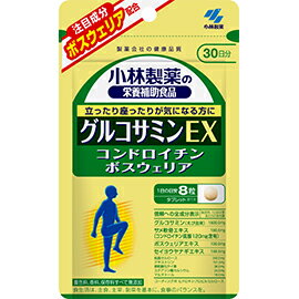 【商品特徴】 ●立ったり座ったりが気になる方に ●着色料、香料、保存料すべて無添加 【お召上がり方】 1日の目安：8粒 1日8粒を目安に、かまずに水またはお湯とともにお召し上がりください。 食生活は、主食、主菜、副菜を基本に、食事のバランスを。 【原材料】 サメ軟骨エキス（中国製造）、デキストリン、ヤナギエキス、ボスウェリアエキス、マルチトール/グルコサミン（えび由来）、結晶セルロース、微粒酸化ケイ素、ヒドロキシプロピルセルロース、ステアリン酸カルシウム 【ご注意】 ※パッケージデザイン等が予告なく変更される場合もあります。 ※商品廃番・メーカー欠品など諸事情によりお届けできない場合がございます。 製造、販売元：小林製薬株式会社 商品に関するお問い合わせ先 電話：0120-5884-02 受付時間／平日9:00〜17:00 （土日祝除く）広告文責：有限会社シンエイ 電話：077-545-7302