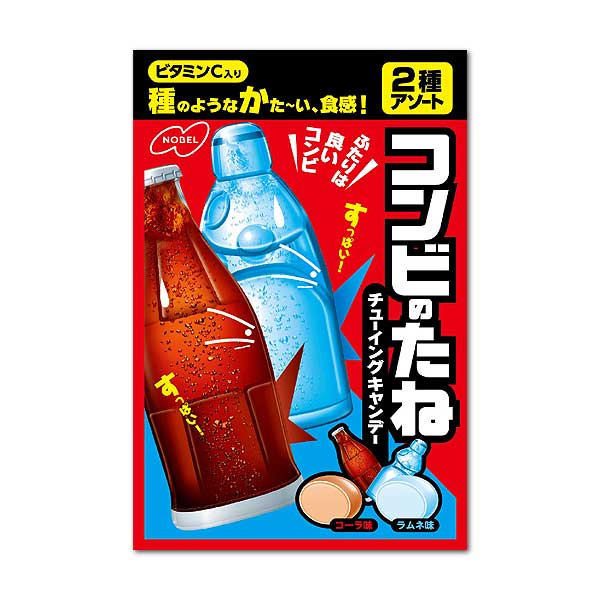 【商品特長】 ●種のようなかたーい噛みごたえがクセになる「たね」シリーズがラムネとコーラの2種アソートになって新登場！ ●爽やかなラムネとコーラの味わいが楽しめます。 区分：食品 【ご注意】 ※パッケージデザイン等が予告なく変更される場合もあります。 ※商品廃番・メーカー欠品など諸事情によりお届けできない場合がございます。 販売元：ノーベル製菓株式会社 商品に関するお問い合わせ先 電話：0120-47-0141 受付時間／平日9:00〜17:00（土日祝除く） 広告文責：有限会社シンエイ 電話：077-545-7302