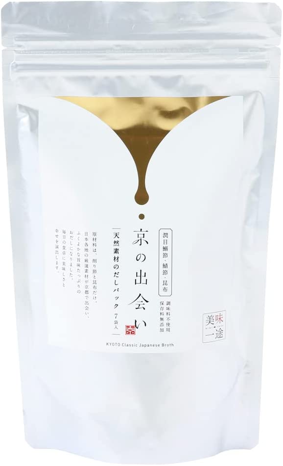 【送料無料】京都鰹節　天然素材のだしパック「京の出会い」20g×7袋