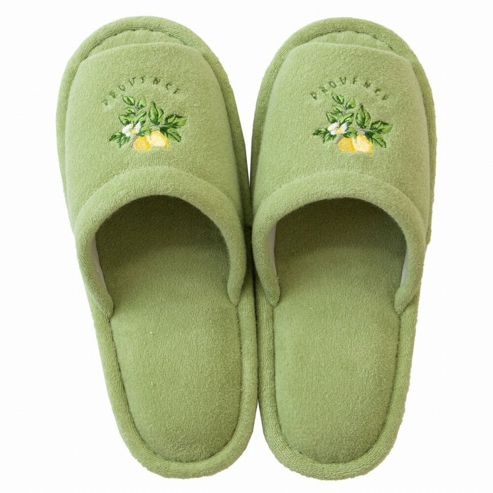 【合算3300円以上で注文可能】プロヴァンス シエル 洗えるスリッパ グリーン