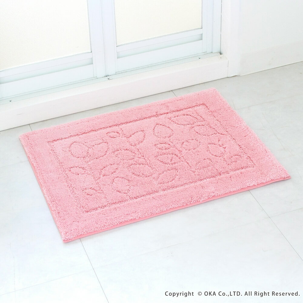 Mats - 【合算3300円以上で注文可能】乾度良好 ファイン バスマット 約45cm×60cm ピンク 1枚入