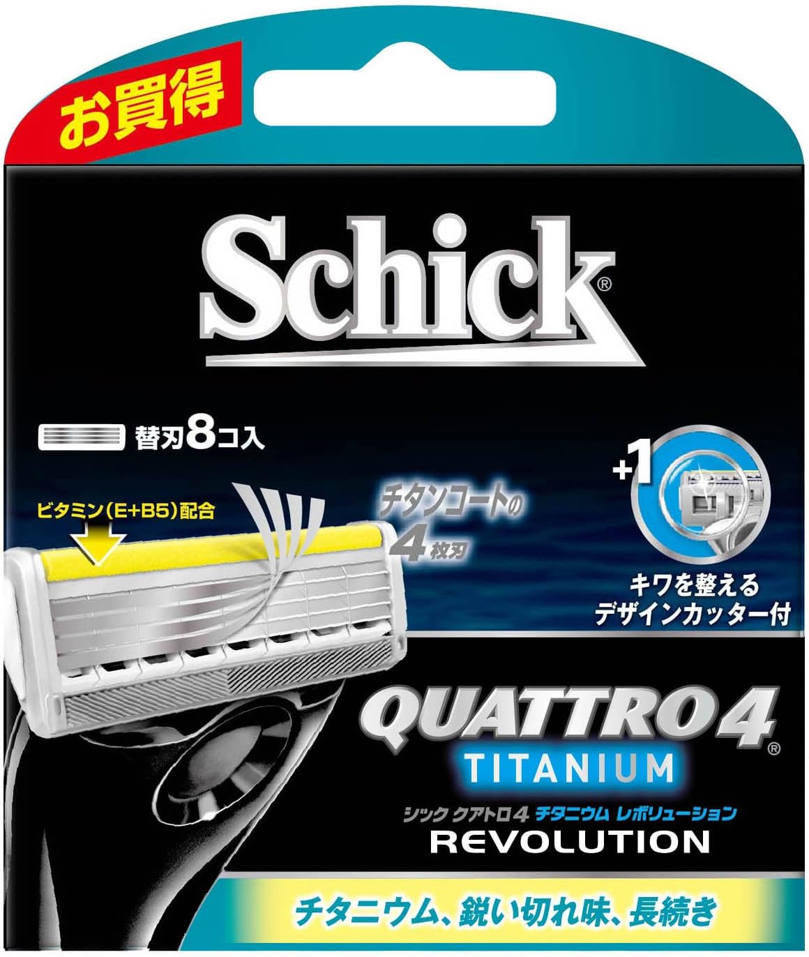 【Schick】シック クアトロ4 チタニウムレボリューション 替刃 8個入