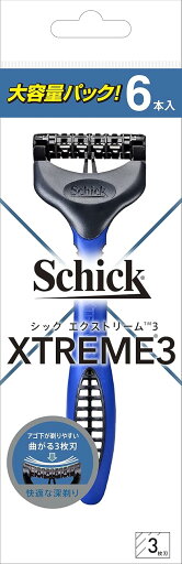 【Schick】シック エクストリーム3 ディスポ 6本入 【Schick】シック エクストリーム3 ディスポ 6本入