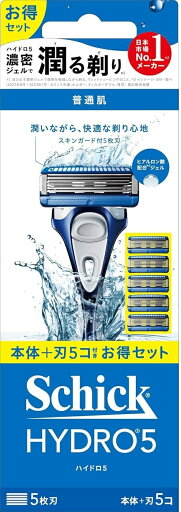 【Schick】シック ハイドロ5 ベーシック コンボパック ホルダー 本体(刃付き)+替刃4個入 【Schick】シック ハイドロ5 ベーシック コンボパック ホルダー 本体(刃付き)+替刃4個入