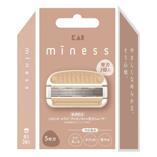 【miness】マイネス ボディ用、背中用、うで・あし用共通カミソリ 替刃 3個入 【miness】マイネス ボディ用、背中用、うで・あし用共通カミソリ 替刃 3個入