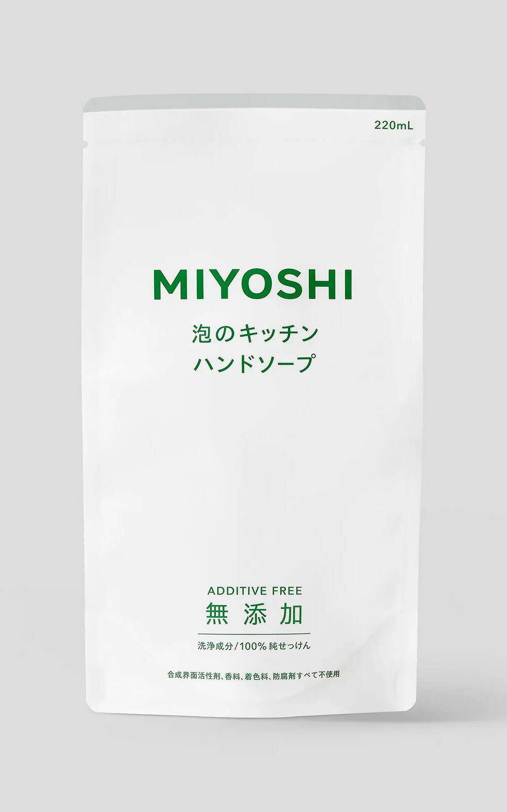【合算3300円以上で注文可能】無添加せっけん泡のキッチンハンド 詰替用 220ml【ミヨシ石鹸】