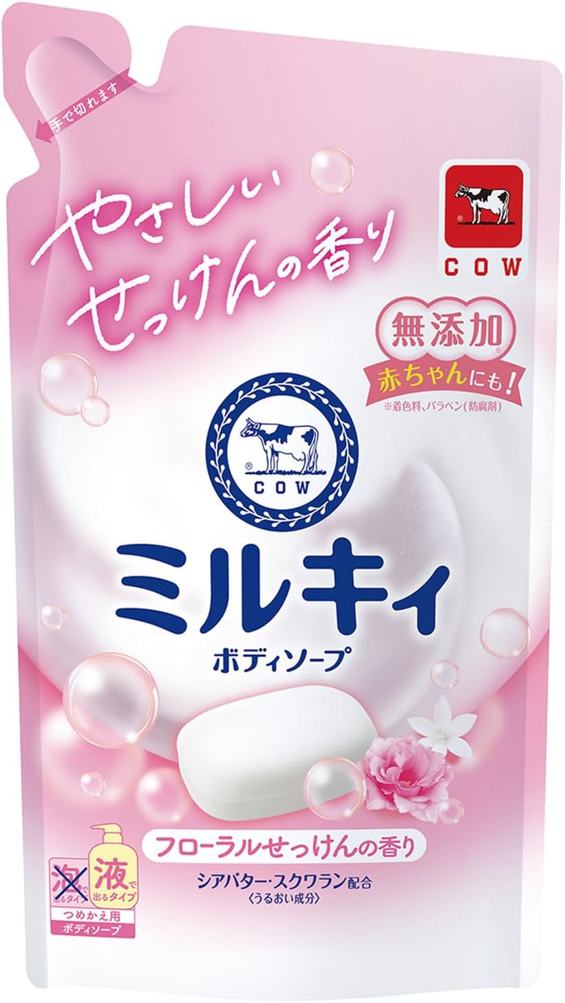 商品説明 ●110年以上やさしさにこだわってきた牛乳石鹸のやさしいせっけんの香りのボディソープ。 ●クリーミィな泡で肌のうるおいを守り、すべすべ肌に。 ●赤ちゃんから大人まで家族みんな心地よく使えます。 ●シアバター・スクワラン（うるおい成分）配合。 ●フローラルせっけんの香り。 ※パッケージデザイン等が予告なく変更される場合もあります。 ※商品廃番・メーカー欠品など諸事情によりお届けできない場合がございます。 販売元：牛乳石鹸共進社株式会社 所在地：〒536-8686 大阪市城東区今福西2丁目4番7号 商品に関するお問い合わせ先 電話：06-6939-2080 受付時間／平日9:00〜17:00 （土日祝除く） 広告文責：有限会社シンエイ 電話：077-545-7302